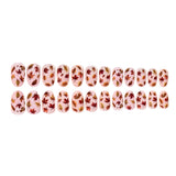 24pcs/Set Sheer Nude Maple Leaf Press-On Nails