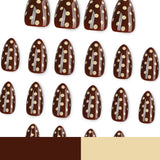 24pcs/Set Brown Polka Dots Press-On Nails