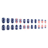 24pcs/Set Red Blue Star Stripe Freedom Letter Press-On Nails