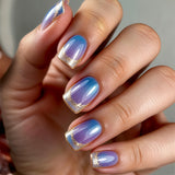 24pcs/Set Blue Ombre French Press-On Nails