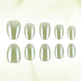 32pcs/Set Lime Green Chrome Press-On Nails