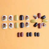 24pcs/Set Autumn & Winter Maple Leaves Press-On Nails