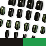 24pcs/Set Green Eye Cat Eye Press On Nails