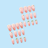 24pcs/Set Daisy Gold-Trim French Tip Nails