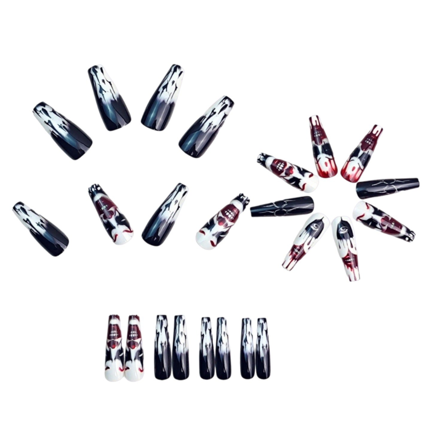 24pcs/Set Dark Skull Press-On Nails