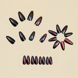 24pcs/Set Deep Red Cat Eye Press-On Nails