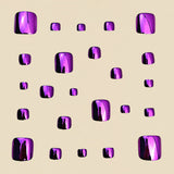 24pcs/Set Purple Chrome Press-On Nails