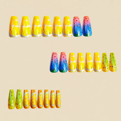 24pcs/Set Summer Fruit Slice Press-On Nails