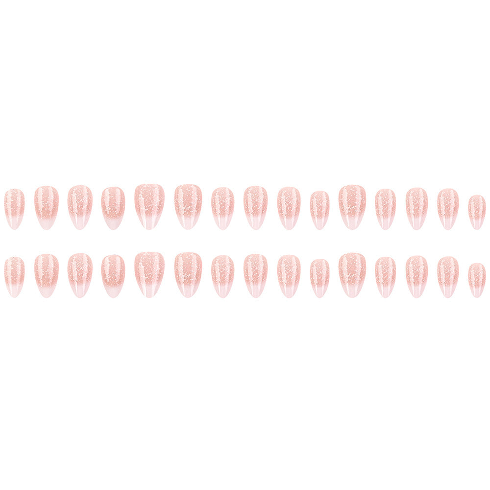 24pcs/Set Glitter French Tip Press-On Nails