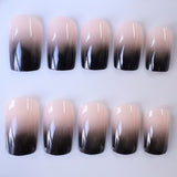 24pcs/Set Black Ombre Press-On Nails