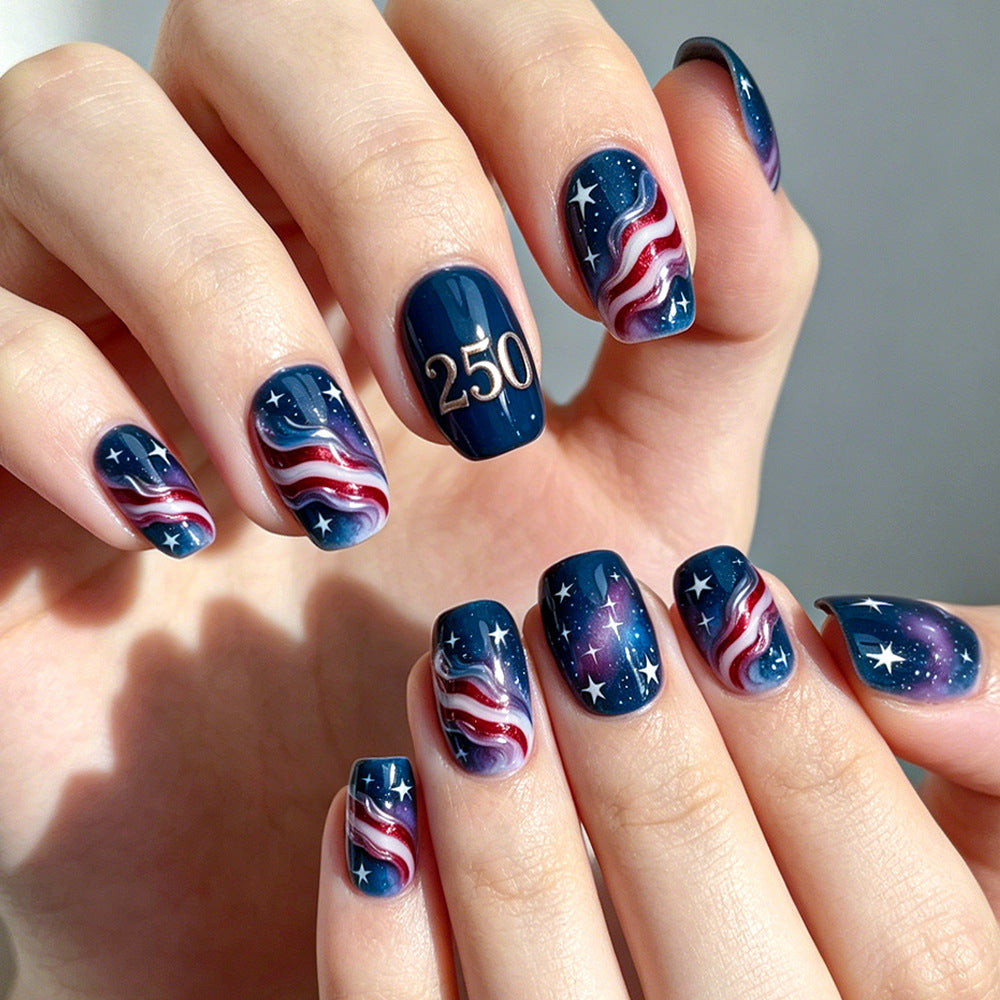 24pcs/Set Starry Waves Press-On Nails