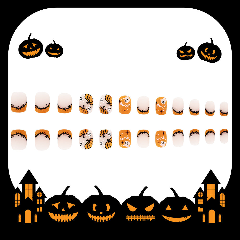 24pcs/Set Mini Pumpkin French Press On Nails