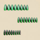 24pcs/Set Green Cat Eye Press-On Nails