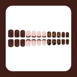 24pcs/Set Leopard Print French Press On Nails