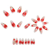 24pcs/Set Poppy Print Press-On Nails