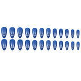 24pcs/Set Blue Cat Eye Press On Nails