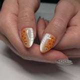 24pcs/Set Colorful Gradient Fish Cat Eye Press-On Nails