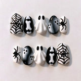 30pcs/Set 3D Ghosts Press-On Nails