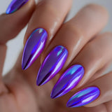 24pcs/Set Orange Chrome Press-On Nails