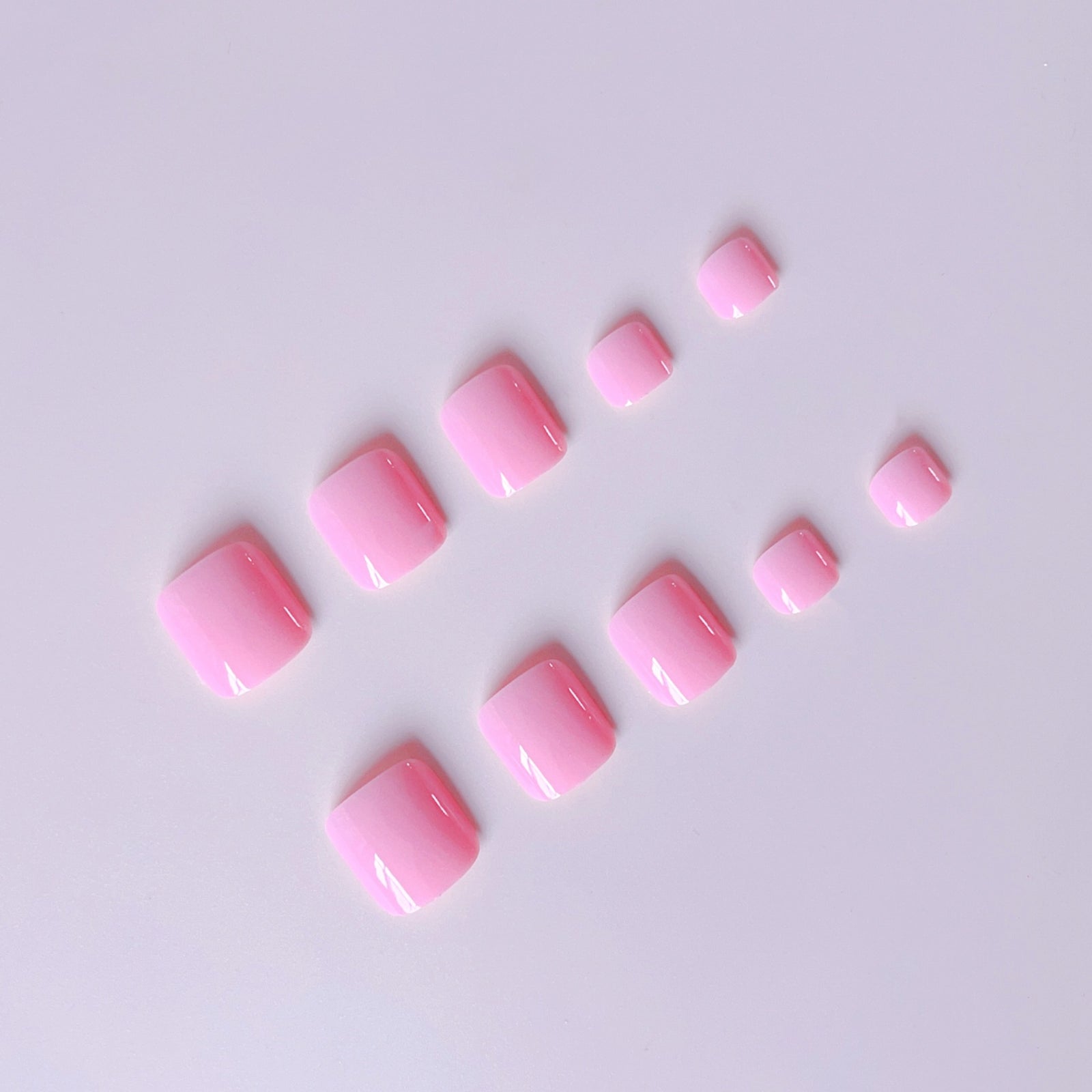 24pcs/Set Pure Pink Press On Toe Nails
