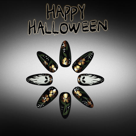 24pcs/Set 3D Ghost Floral Press-On Nails