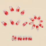 24pcs/Set Poppy Print Press-On Nails