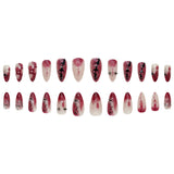 24pcs/Set Bloody Scratch Doodle Press On Nails