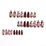 24pcs/Set Chocolate Brown Leopard Print Press On Nails