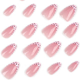 24pcs/Set Polka Dot French Tip Press-On Nails