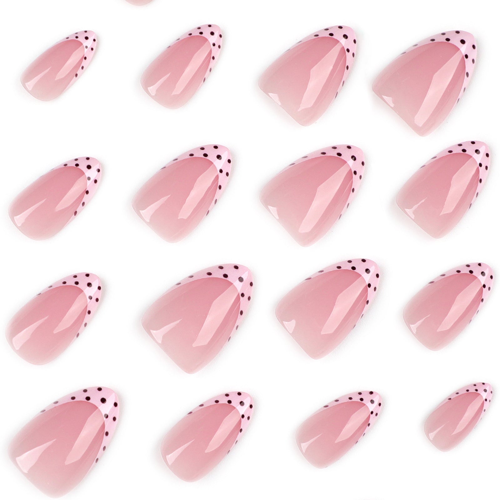 24pcs/Set Polka Dot French Tip Press-On Nails