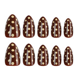 24pcs/Set Brown Polka Dots Press-On Nails