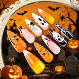 24pcs/Set 3D Pumpkin & Spider Press-On Nails