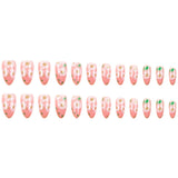 24pcs/Set Daisy Gold-Trim French Tip Nails