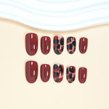 24pcs/Set Amber Marble Press On Nails