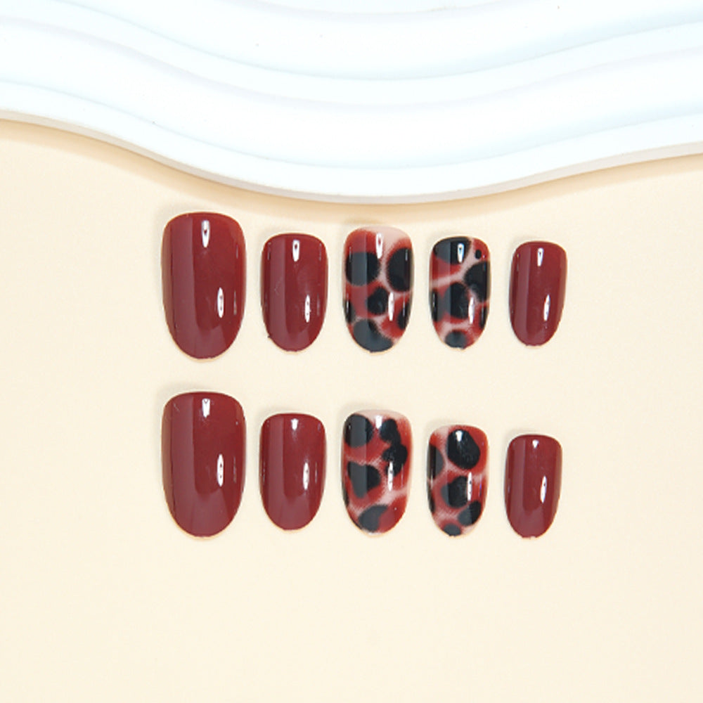 24pcs/Set Amber Marble Press On Nails