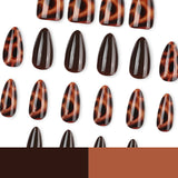 24pcs/Set Amber Tortoiseshell Leopard Print Press On Nails