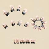 24pcs/Set Rhinestone French Floral Press-On Nails