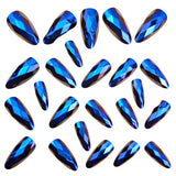 24pcs/Set Blue 3D Faceted Chrome Press-On Nails