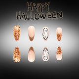 24pcs/Set Glitter French Ghost Press-On Nails