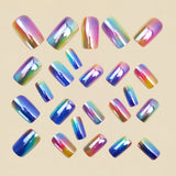 24pcs/Set Iridescent Chrome Press-On Nails
