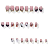 24pcs/Set Ghost Pumpkin French Press On Nails
