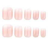 24pcs/Set Nude Pink & White Gradient Press-On Nails