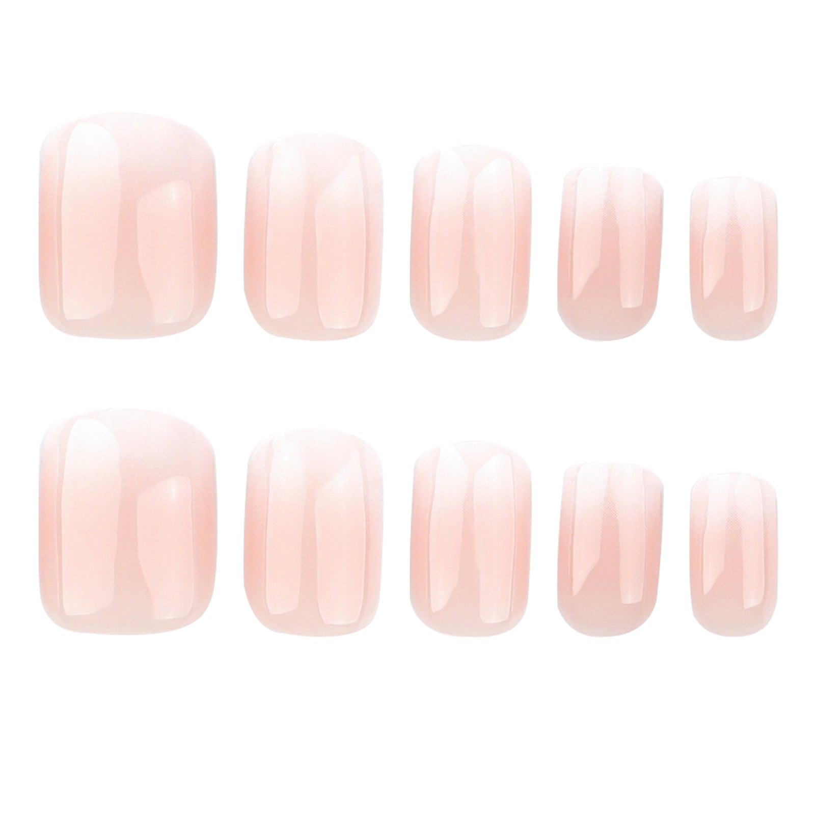 24pcs/Set Nude Pink & White Gradient Press-On Nails