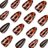 24pcs/Set Amber Tortoiseshell Leopard Print Press On Nails