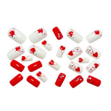 24pcs/Set Red Heart Press-On Nails