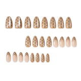24pcs/Set Minimalist Cat Eye with Black Polka Dots Press On Nails