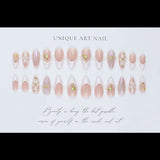 24pcs/Set 3D Flower French Tip White Press-On Nails