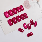 30pcs/Set Dragon Fruit Cat Eye Press On Nails