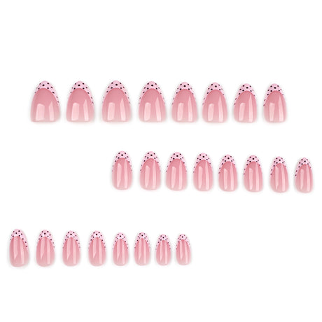 24pcs/Set Polka Dot French Tip Press-On Nails