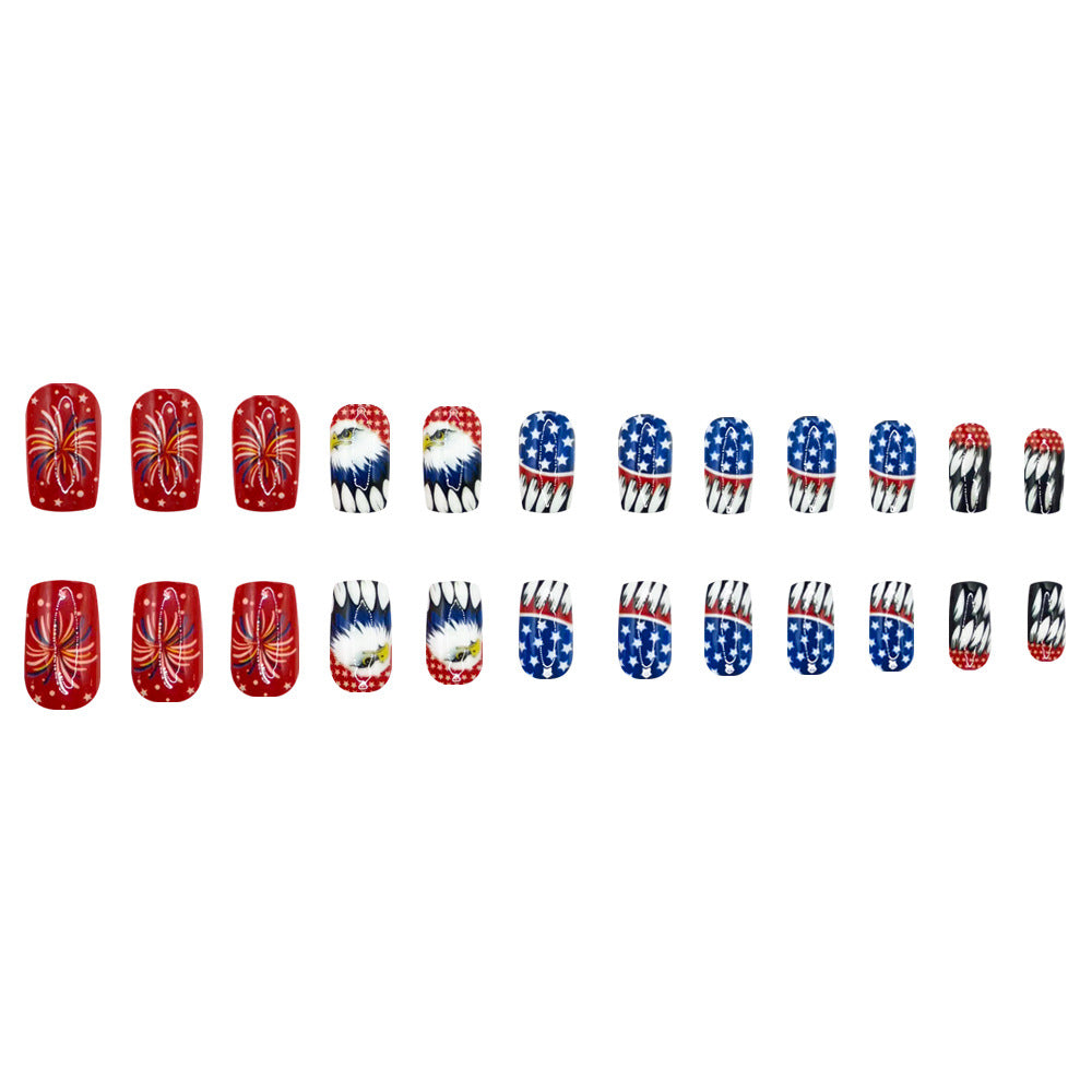 24pcs/Set Stars Eagle and Feathers Press-On Nails